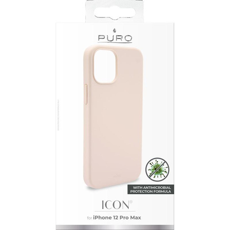 PURO ICON Cover - Etui iPhone 12 Pro Max z ochroną antybakteryjną (piaskowy róż)