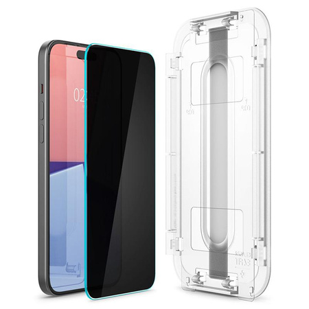 Spigen GLAS.TR EZ FIT Privacy 2-Pack - Szkło hartowane z filtrem prywatyzującym do iPhone 15 Pro Max 2 szt