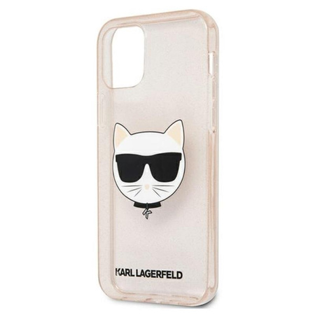 Karl Lagerfeld Choupette Head Glitter - Etui iPhone 12 / iPhone 12 Pro (złoty)