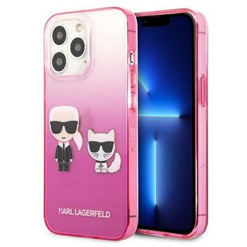 Karl Lagerfeld Gradient Ikonik Karl & Choupette - Etui iPhone 13 Pro Max (różowy)