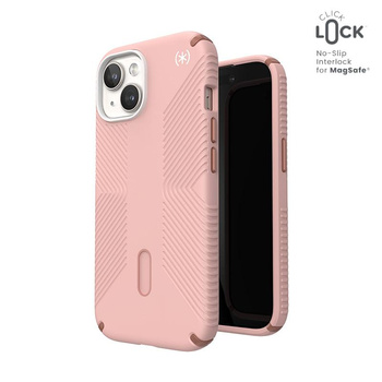 Speck Presidio2 Grip ClickLock & MagSafe - Etui iPhone 16e / iPhone 15 / iPhone 14 / iPhone 13 (Dahlia Pink / Rose Copper)
