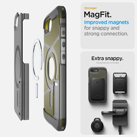 Spigen Tough Armor Mag MagSafe - Etui do iPhone 16e (Frost Black)