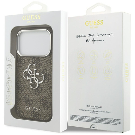 Guess 4G Big 4G Classic Logo - Etui iPhone 17 Pro (brązowy / srebrny)