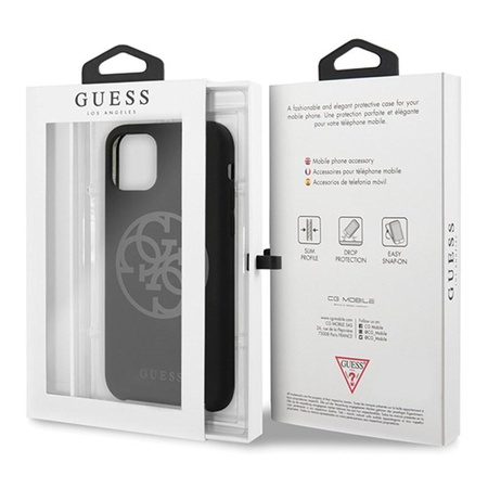 Guess Silicone 4G Tone to Tone - Etui iPhone 11 (Black)