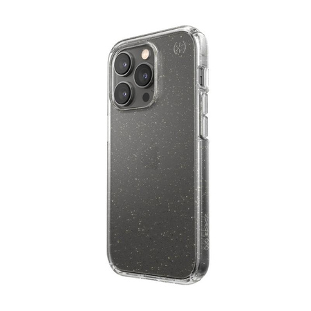 Speck Presidio Perfect-Clear with Glitter - Etui iPhone 14 Pro z powłoką MICROBAN (Clear / Gold Glitter)