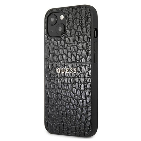 Guess Croco Stamp Lines - Etui iPhone 13 mini (czarny)