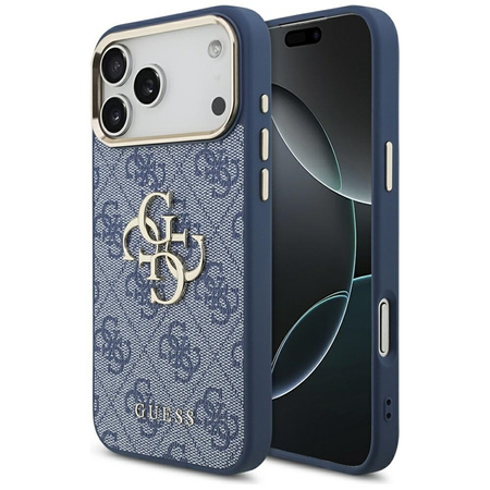 Guess 4G Big 4G Classic Logo - Etui iPhone 17 Pro Max (niebieski / złoty)