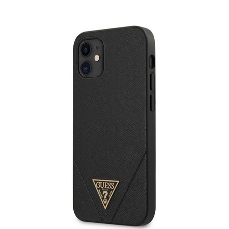 Guess Saffiano V - Etui iPhone 12 Mini (czarny)