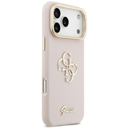 Guess Grained Big 4G & Stand Camera - Etui iPhone 17 Pro Max (różowy)