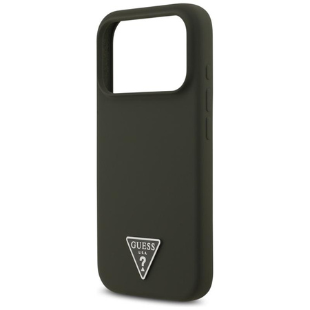 Guess Silicone Triangle Logo MagSafe - Etui iPhone 17 Pro (khaki)