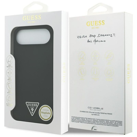 Guess Silicone Triangle Logo MagSafe - Etui iPhone Air (czarny)