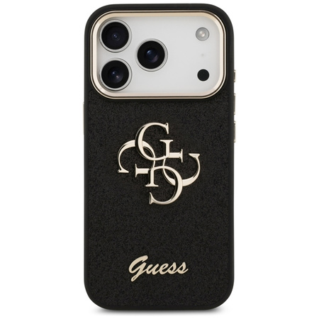 Guess Fixed Glitter Big 4G Metal Frame - Etui iPhone 17 Pro (czarny)