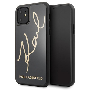 Karl Lagerfeld Double Layers Glitter Signature Case - Etui iPhone 11 (Black)