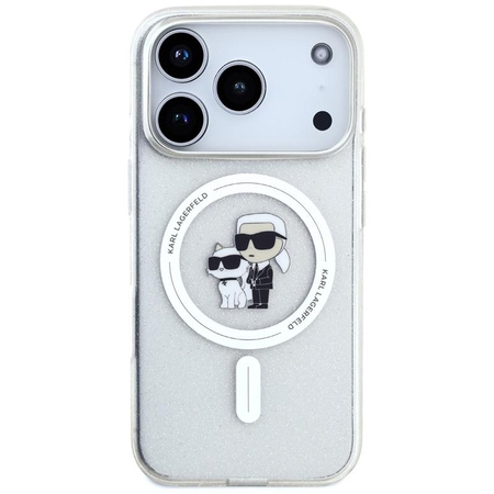 Karl Lagerfeld IML Karl Choupette Glitter MagSafe - Etui iPhone 17 Pro (przezroczysty)