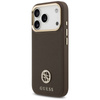 Guess Grained Strass Logo MagSafe - Etui iPhone 17 Pro (brązowy)