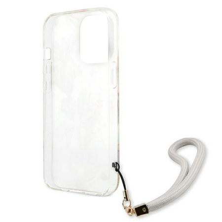 Guess Flower Cord - Etui ze smyczką iPhone 13 Pro (Purple)