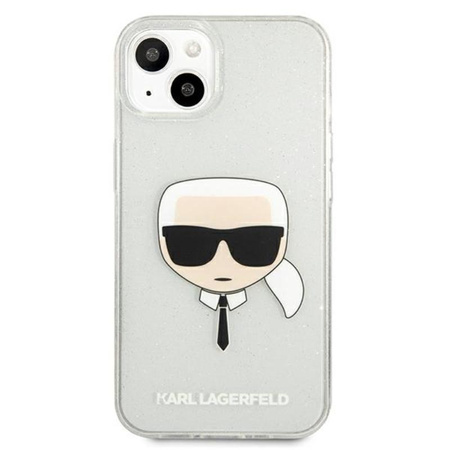 Karl Lagerfeld Karl's Head Glitter - Etui iPhone 13 (srebrny)
