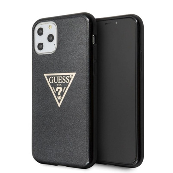 Guess Solid Glitter Triangle - Etui iPhone 11 Pro (Black)