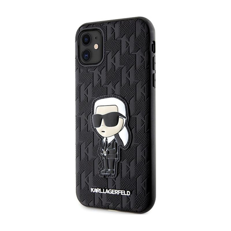 Karl Lagerfeld NFT Saffiano Monogram Ikonik - Etui iPhone 11 (Czarny)