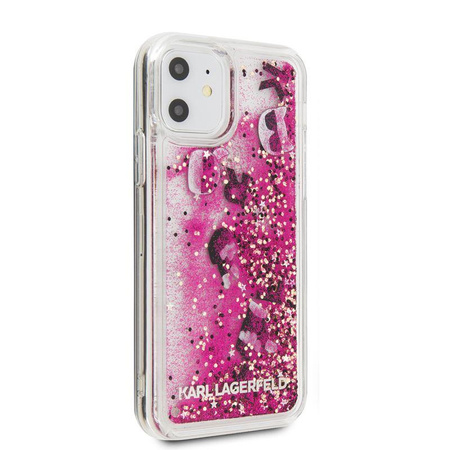 Karl Lagerfeld Glitter Liquid Floatting Charms - Etui iPhone 11 (Pink Floatting Charms)