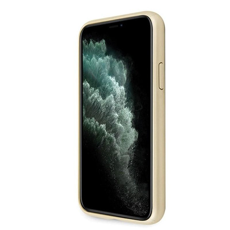 Guess Saffiano 4G Circle Logo - Etui iPhone 11 Pro Max (złoty)