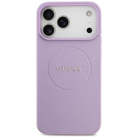 Guess Grained Ring MagSafe - Etui iPhone 17 Pro Max (fioletowy)