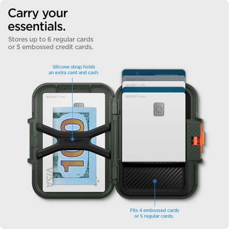 Spigen Lock Fit MagSafe - Portfel magnetyczny (Military Green)