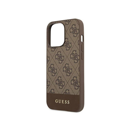 Guess 4G Bottom Stripe Collection - Etui iPhone 13 Pro Max (brązowy)