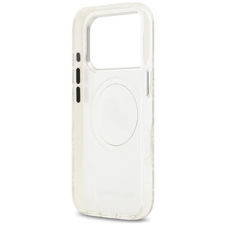 Karl Lagerfeld IML Glitter Karl & Choupette Heads Logo MagSafe - Etui iPhone 17 Pro Max (szary)