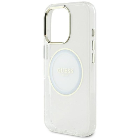 Guess IML Metal Colored Circle Classic Logo MagSafe - Etui do iPhone 16 Pro Max (biały)