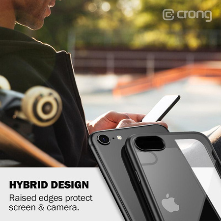 Crong Clear Cover - Etui iPhone SE (2022/2020) / 8 / 7 (czarny)