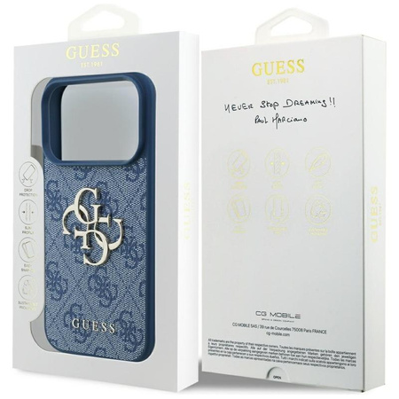 Guess 4G Big Logo - Etui iPhone 17 Pro (niebieski)