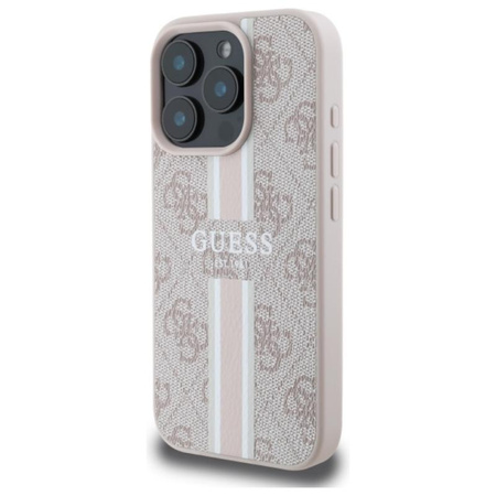 Guess 4G Printed Stripes MagSafe - Etui iPhone 16 Pro Max (różowy)