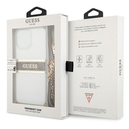 Guess 4G Gold Stripe Crossbody - Etui iPhone 13 Pro Max