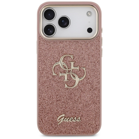 Guess Fixed Glitter Big 4G Metal Frame - Etui iPhone 17 Pro Max (różowy)