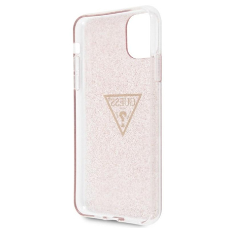 Guess Solid Glitter Triangle - Etui iPhone 11 Pro Max (Pink)