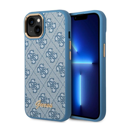 Guess 4G Metal Camera Outline Case – Etui iPhone 14 (niebieski)