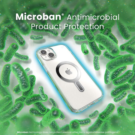 Speck Presidio Perfect-Clear ClickLock & Magsafe - Etui iPhone 15 Plus (Clear / Chrome Finish / Serene Silver)