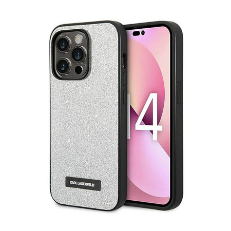 Karl Lagerfeld Glitter Plaque Logo - Etui iPhone 14 Pro Max (srebrny)