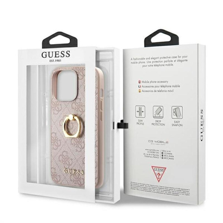 Guess 4G Ring Case - Etui iPhone 13 Pro (różowy)