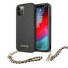 Guess Saffiano Chain - Etui iPhone 12 Pro Max (czarny)