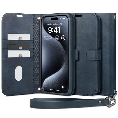 Spigen Wallet S Pro - Etui do iPhone 15 Pro (Navy)