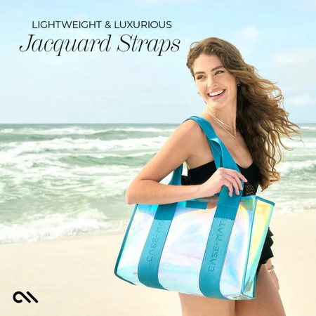 Case-Mate Large Travel Tote Bag - Wodoodporna torba na ramię z etui na telefon (Emerald Blue Soap Bubble)