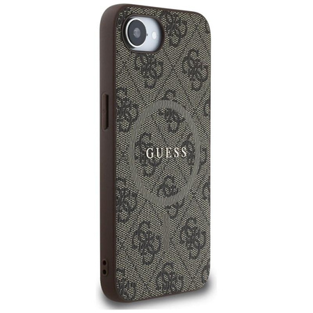 Guess 4G Ring Classic Logo MagSafe - Etui do iPhone 16e (brązowy)