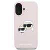 Karl Lagerfeld Silicone Double Heads Print MagSafe - Etui iPhone 16 Plus (różowy)