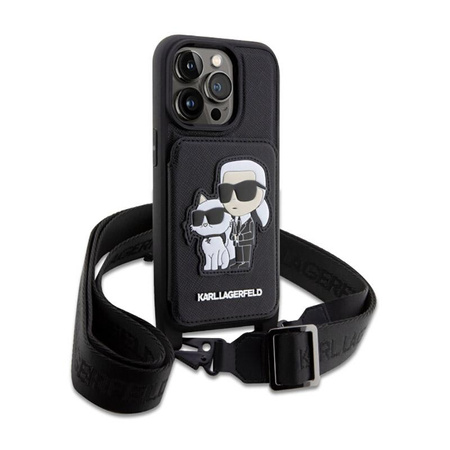 Karl Lagerfeld Crosssbody NFT Saffiano Karl & Choupette - Etui iPhone 14 Pro Max (Czarny)