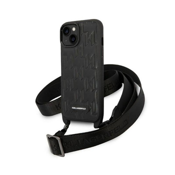 Karl Lagerfeld Monogram Plaque Logo Strap - Etui iPhone 14 (czarny)
