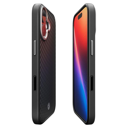 Spigen Enzo Aramid T Mag MagSafe - Etui do iPhone 17 (Black/Silver)