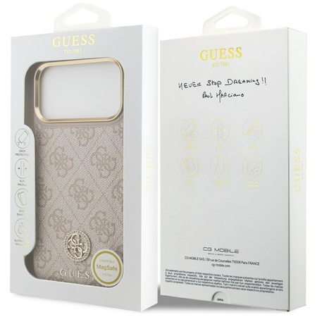 Guess 4G Strass Logo MagSafe - Etui iPhone 17 Pro Max (różowy)