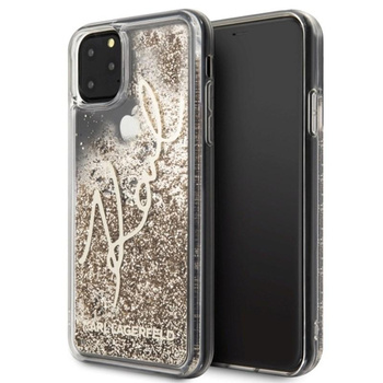 Karl Lagerfeld Signature Glitter Case - Etui iPhone 11 Pro Max (Gold)